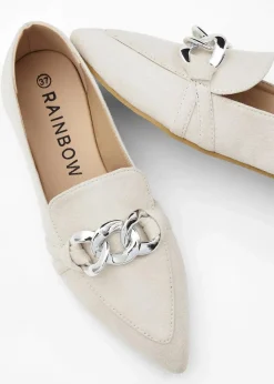 bonprix Sommerschuhe^Ballerinas mit Kette beige