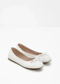 bonprix Schuhe & Accessoires In Spezialgrößen·Schuhe In Übergröße|Sommerschuhe^Ballerinas mit Schleife weiß