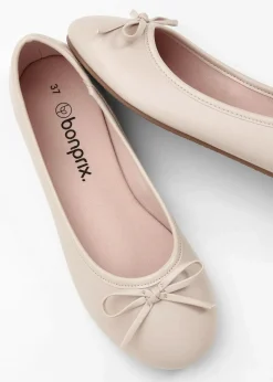 bonprix Schuhe & Accessoires In Spezialgrößen·Schuhe In Übergröße|Sommerschuhe^Ballerinas mit Schleife hellsand