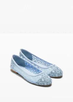 bonprix Schuhe & Accessoires In Spezialgrößen·Schuhe In Übergröße|Sommerschuhe^Ballerinas mit Spitze perlblau