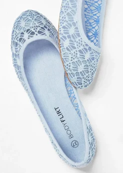 bonprix Schuhe & Accessoires In Spezialgrößen·Schuhe In Übergröße|Sommerschuhe^Ballerinas mit Spitze perlblau