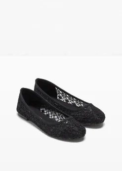bonprix Schuhe & Accessoires In Spezialgrößen·Schuhe In Übergröße|Sommerschuhe^Ballerinas mit Spitze schwarz