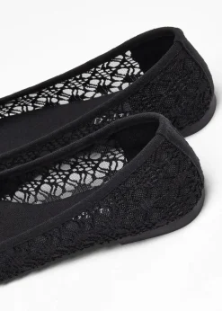 bonprix Schuhe & Accessoires In Spezialgrößen·Schuhe In Übergröße|Sommerschuhe^Ballerinas mit Spitze schwarz