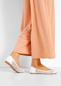 bonprix Sommerschuhe|Schuhe & Accessoires In Spezialgrößen·Schuhe In Übergröße^Ballerinas mit Spitze weiß