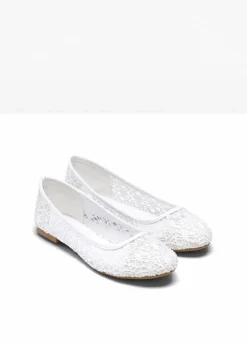 bonprix Sommerschuhe|Schuhe & Accessoires In Spezialgrößen·Schuhe In Übergröße^Ballerinas mit Spitze weiß