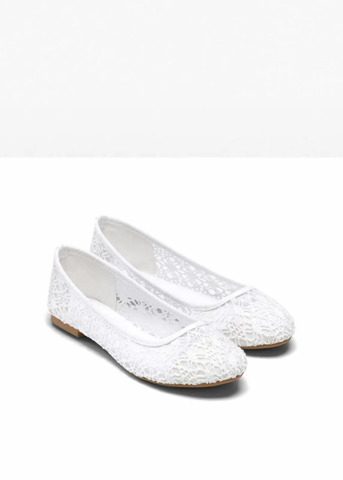 bonprix Sommerschuhe|Schuhe & Accessoires In Spezialgrößen·Schuhe In Übergröße^Ballerinas mit Spitze weiß