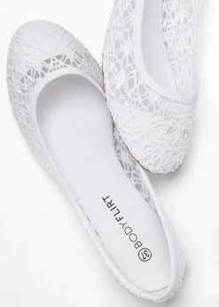 bonprix Sommerschuhe|Schuhe & Accessoires In Spezialgrößen·Schuhe In Übergröße^Ballerinas mit Spitze weiß