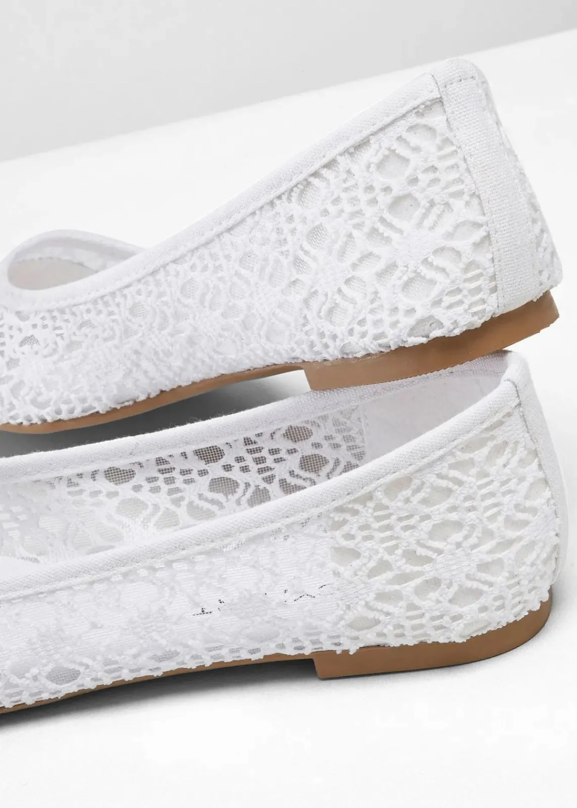 bonprix Sommerschuhe|Schuhe & Accessoires In Spezialgrößen·Schuhe In Übergröße^Ballerinas mit Spitze weiß