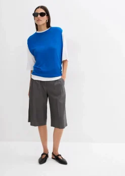 bonprix Bekleidung·Umstandsmode|Strickmode^Ballonförmiges Stricktop aus feiner Viskose azurblau