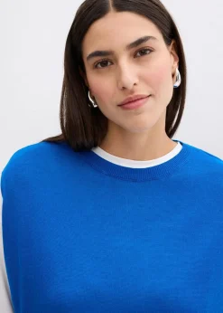 bonprix Bekleidung·Umstandsmode|Strickmode^Ballonförmiges Stricktop aus feiner Viskose azurblau
