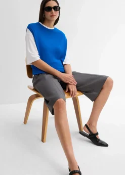 bonprix Bekleidung·Umstandsmode|Strickmode^Ballonförmiges Stricktop aus feiner Viskose azurblau