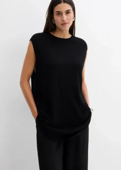 bonprix Bekleidung·Umstandsmode|Strickmode^Ballonförmiges Stricktop aus feiner Viskose schwarz