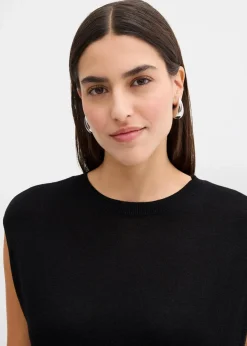 bonprix Bekleidung·Umstandsmode|Strickmode^Ballonförmiges Stricktop aus feiner Viskose schwarz