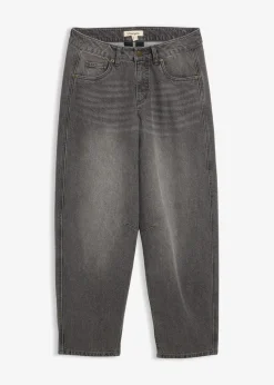 bonprix Jeans|Bekleidung·Shirts & Tops^Ballon-Jeans Mid Waist grau denim used