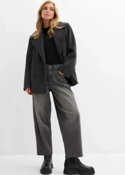 bonprix Jeans|Bekleidung·Shirts & Tops^Ballon-Jeans Mid Waist grau denim used