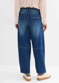 bonprix Bekleidung·Shirts & Tops|Jeans^Ballon-Jeans Mid Waist dunkelblau denim used