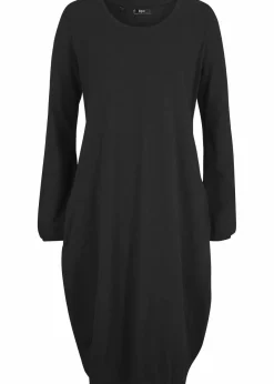 bonprix Bekleidung·Pullover & Strickjacken|Kleider^Ballonkleid aus Baumwoll-Mix schwarz