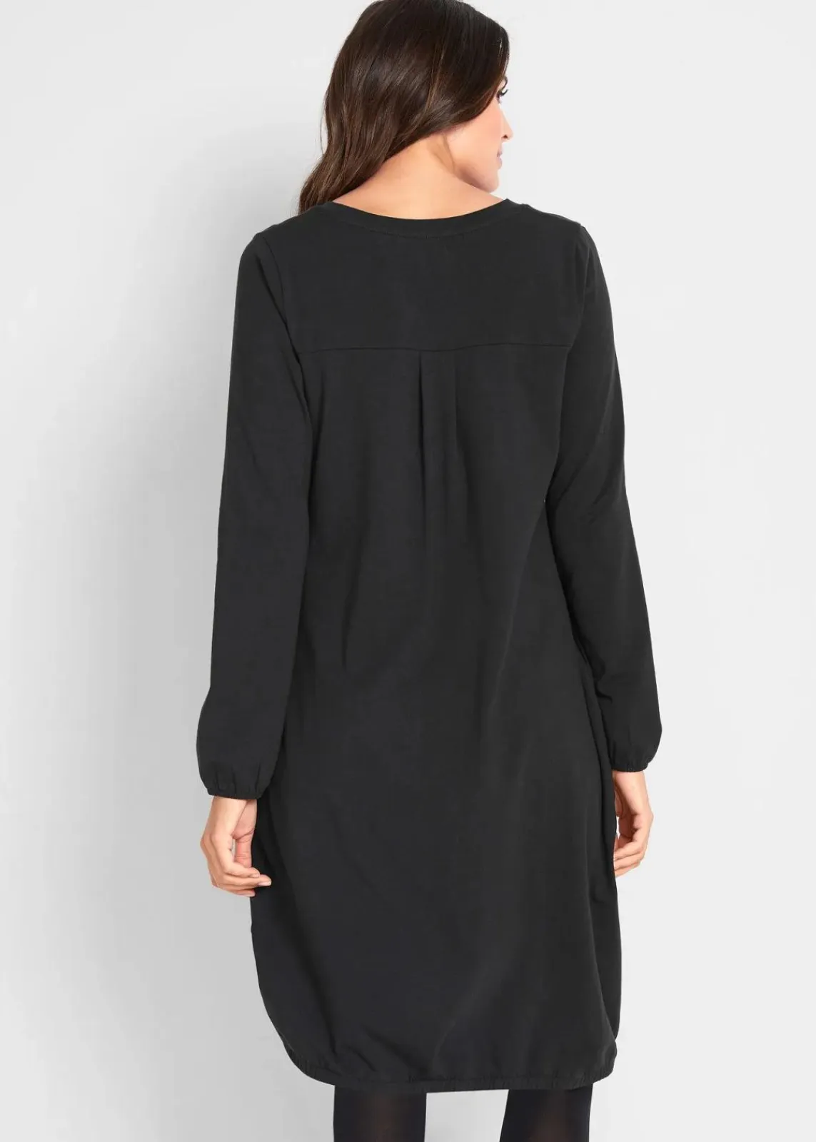 bonprix Bekleidung·Pullover & Strickjacken|Kleider^Ballonkleid aus Baumwoll-Mix schwarz