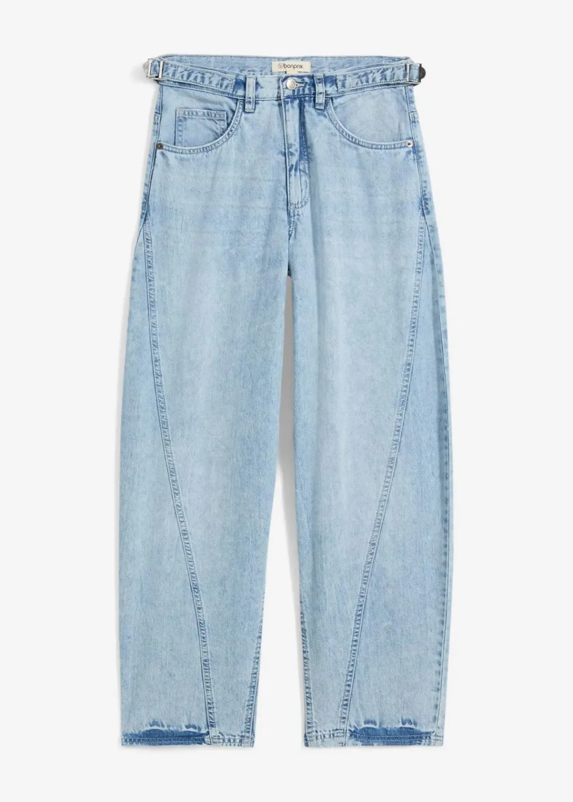 bonprix Jeans|Kurzgrößen^Balloon-Jeans, Mid Waist eisblau denim used