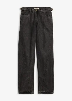 bonprix Jeans|Kurzgrößen^Balloon-Jeans, Mid Waist schwarz denim used