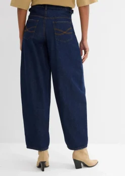 bonprix Jeans|Kurzgrößen^Balloon-Jeans, Mid Waist tiefblau denim ungewaschen