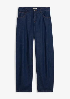 bonprix Kurzgrößen|Bekleidung·Shirts & Tops^Balloon-Jeans Mid Waist tiefblau denim ungewaschen