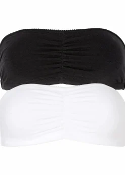 bonprix Nachhaltigere Materialien|Bhs^Bandeau BH (Cup A und B) mit Bio-Baumwolle (2er Pack) schwarz+ weiß