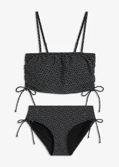 bonprix Nachhaltigere Materialien|Bikinis^Bandeau Bikini (2-tlg.Set) schwarz/weiß gepunktet