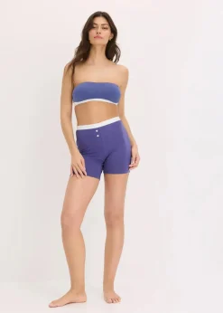 bonprix Wäsche·Baumwollunterwäsche|Nachhaltigere Materialien^Bandeau-BH mit Bio-Baumwolle (2er Pack) dunkelpazifik + weiß
