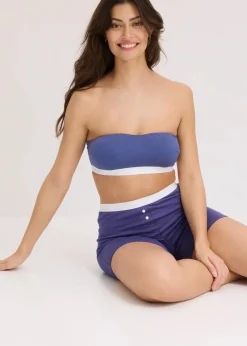 bonprix Wäsche·Baumwollunterwäsche|Nachhaltigere Materialien^Bandeau-BH mit Bio-Baumwolle (2er Pack) dunkelpazifik + weiß