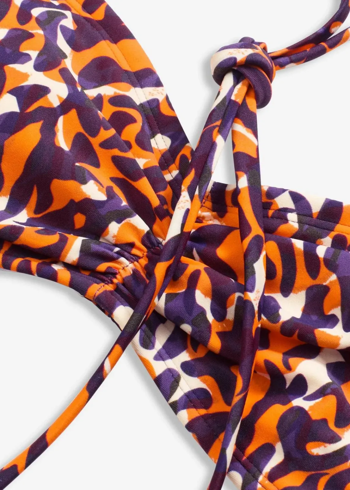 bonprix Nachhaltigere Materialien|Bademode·Bikinis^Bandeau-Bikinioberteil mit abnehmbaren Trägern lila/hellbraun leo bedruckt