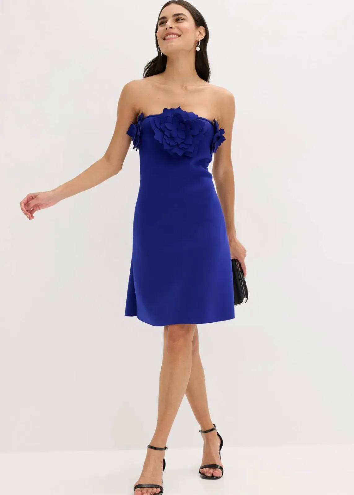 bonprix Festliche Mode|Kleider^Bandeau-Kleid aus fester Scuba-Qualität blau