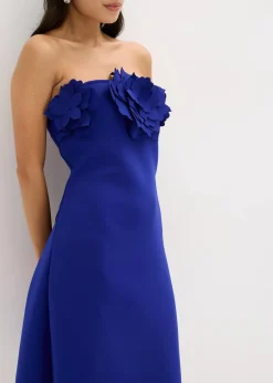 bonprix Festliche Mode|Kleider^Bandeau-Kleid aus fester Scuba-Qualität blau