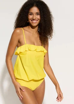 bonprix Nachhaltigere Materialien|Tankinis^Bandeau-Tankini mit Multiway-Trägern (2-tlg.Set) gelb
