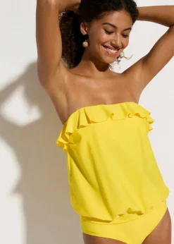 bonprix Nachhaltigere Materialien|Tankinis^Bandeau-Tankini mit Multiway-Trägern (2-tlg.Set) gelb
