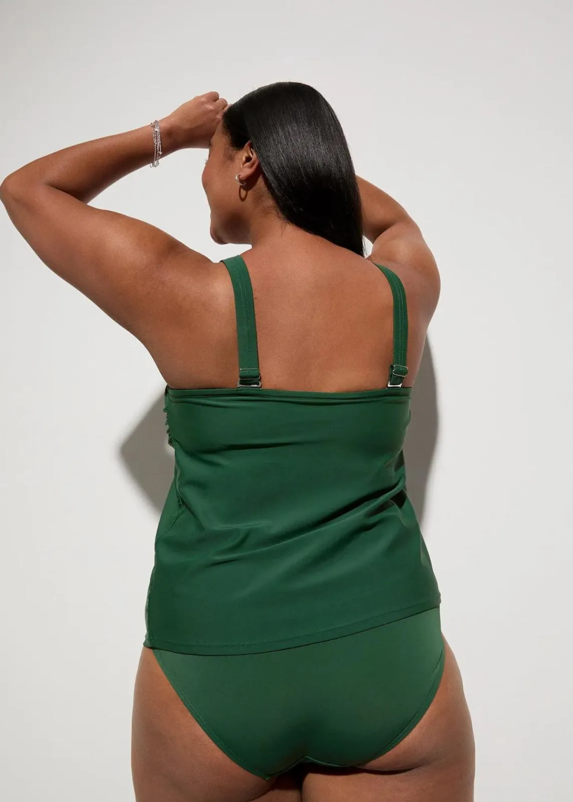 bonprix Nachhaltigere Materialien|Tankinis^Bandeau-Tankini (2-tlg.Set) dunkelgrün