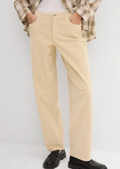 bonprix Bekleidung·Kleider|Hosen^Barrel-Cordhose Mid Waist hellsand