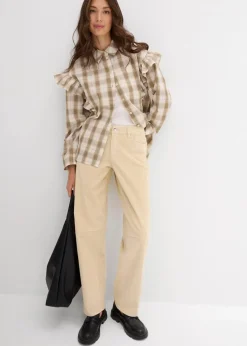 bonprix Bekleidung·Kleider|Hosen^Barrel-Cordhose Mid Waist hellsand