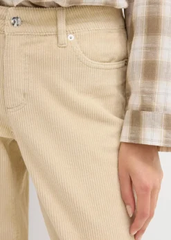 bonprix Bekleidung·Kleider|Hosen^Barrel-Cordhose Mid Waist hellsand