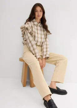 bonprix Bekleidung·Kleider|Hosen^Barrel-Cordhose Mid Waist hellsand