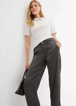 bonprix Bekleidung·Kleider|Hosen^Barrel-Hose aus fließendem Satin anthrazit