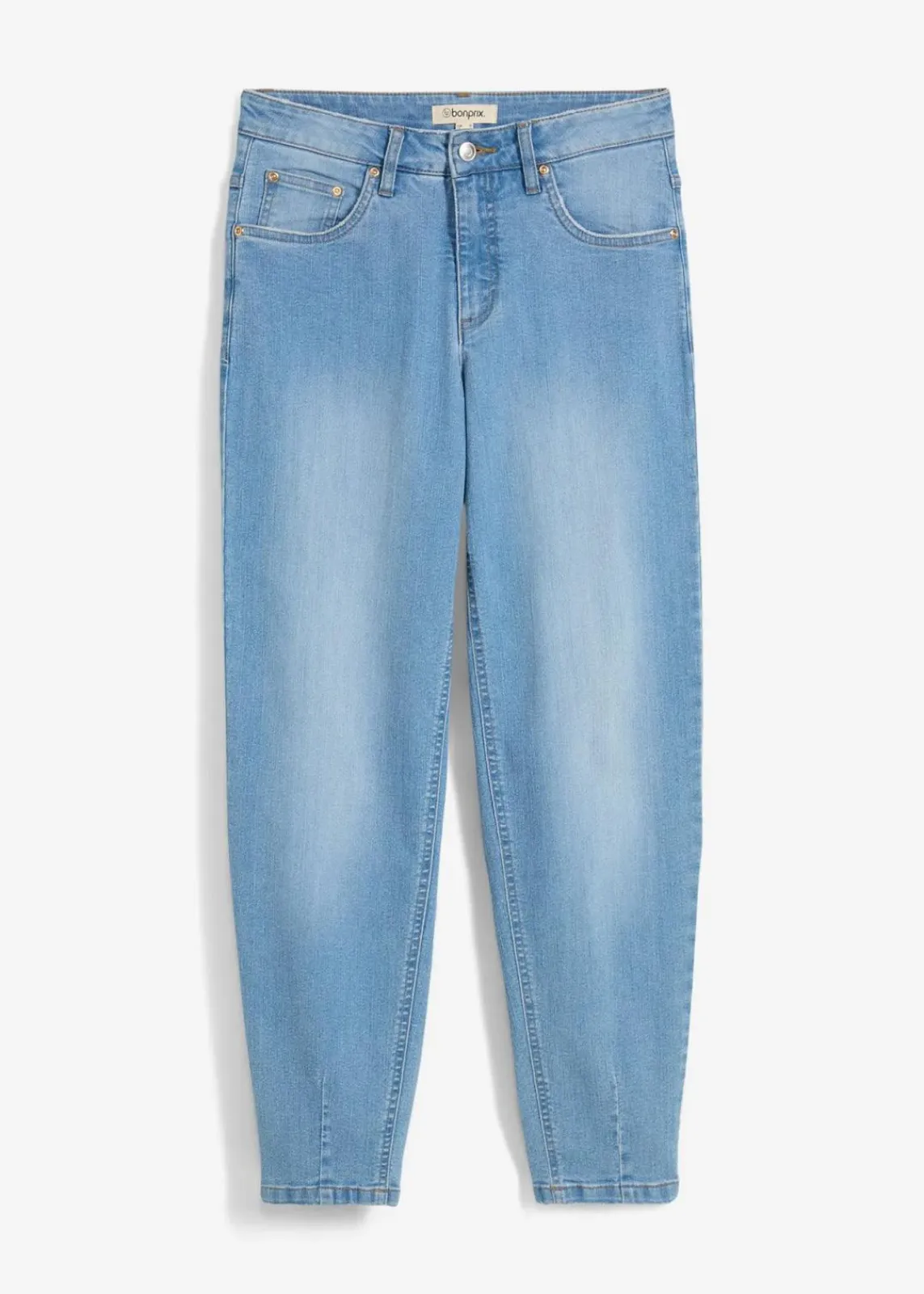 bonprix Bekleidung·Shirts & Tops|Jeans^Barrel-Jeans hellblau denim used