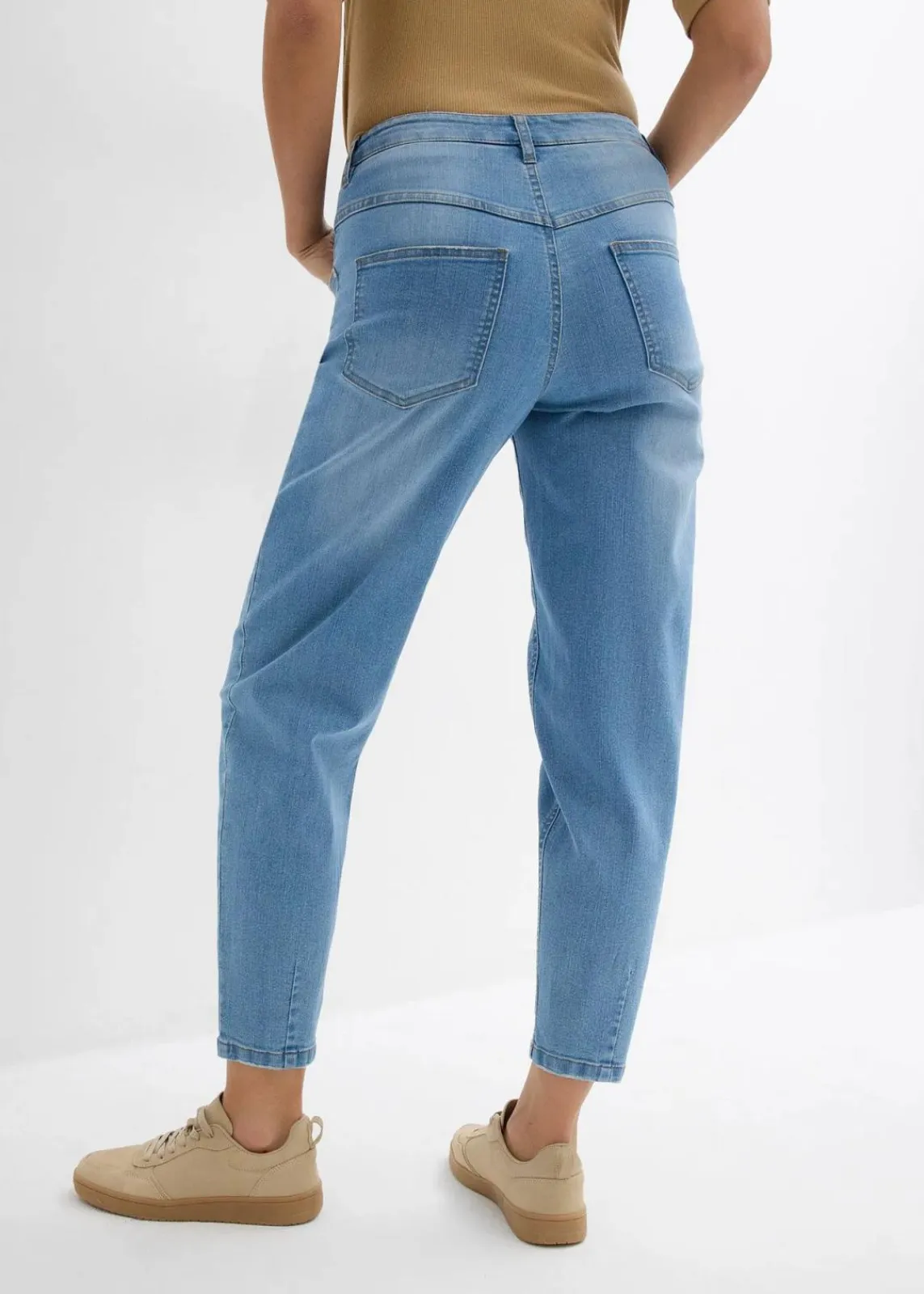 bonprix Bekleidung·Shirts & Tops|Jeans^Barrel-Jeans hellblau denim used