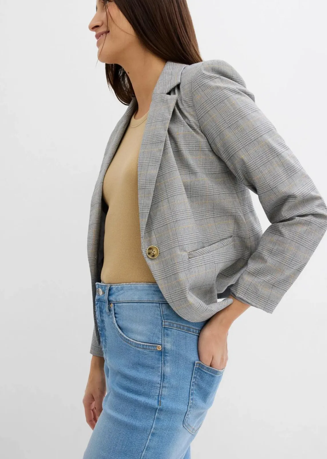 bonprix Bekleidung·Shirts & Tops|Jeans^Barrel-Jeans hellblau denim used