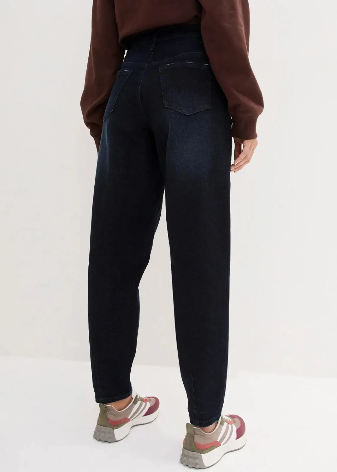 bonprix Bekleidung·Shirts & Tops|Jeans^Barrel-Jeans High Waist, Bequembund dunkelblau denim
