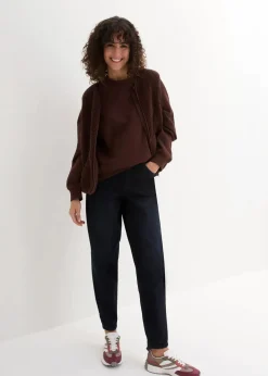 bonprix Bekleidung·Shirts & Tops|Jeans^Barrel-Jeans High Waist, Bequembund dunkelblau denim