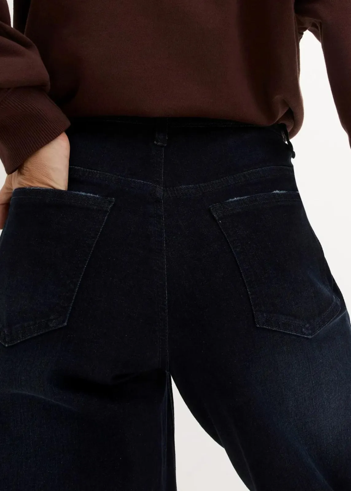 bonprix Bekleidung·Shirts & Tops|Jeans^Barrel-Jeans High Waist, Bequembund dunkelblau denim