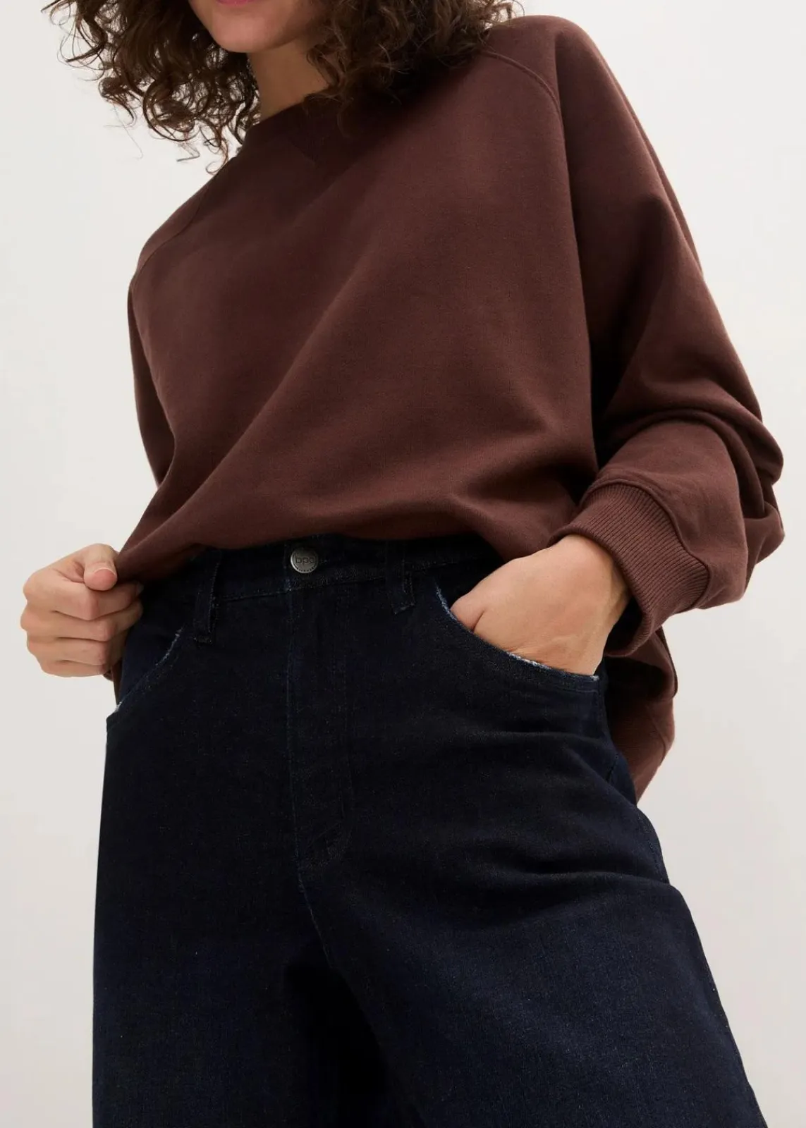 bonprix Bekleidung·Shirts & Tops|Jeans^Barrel-Jeans High Waist, Bequembund dunkelblau denim