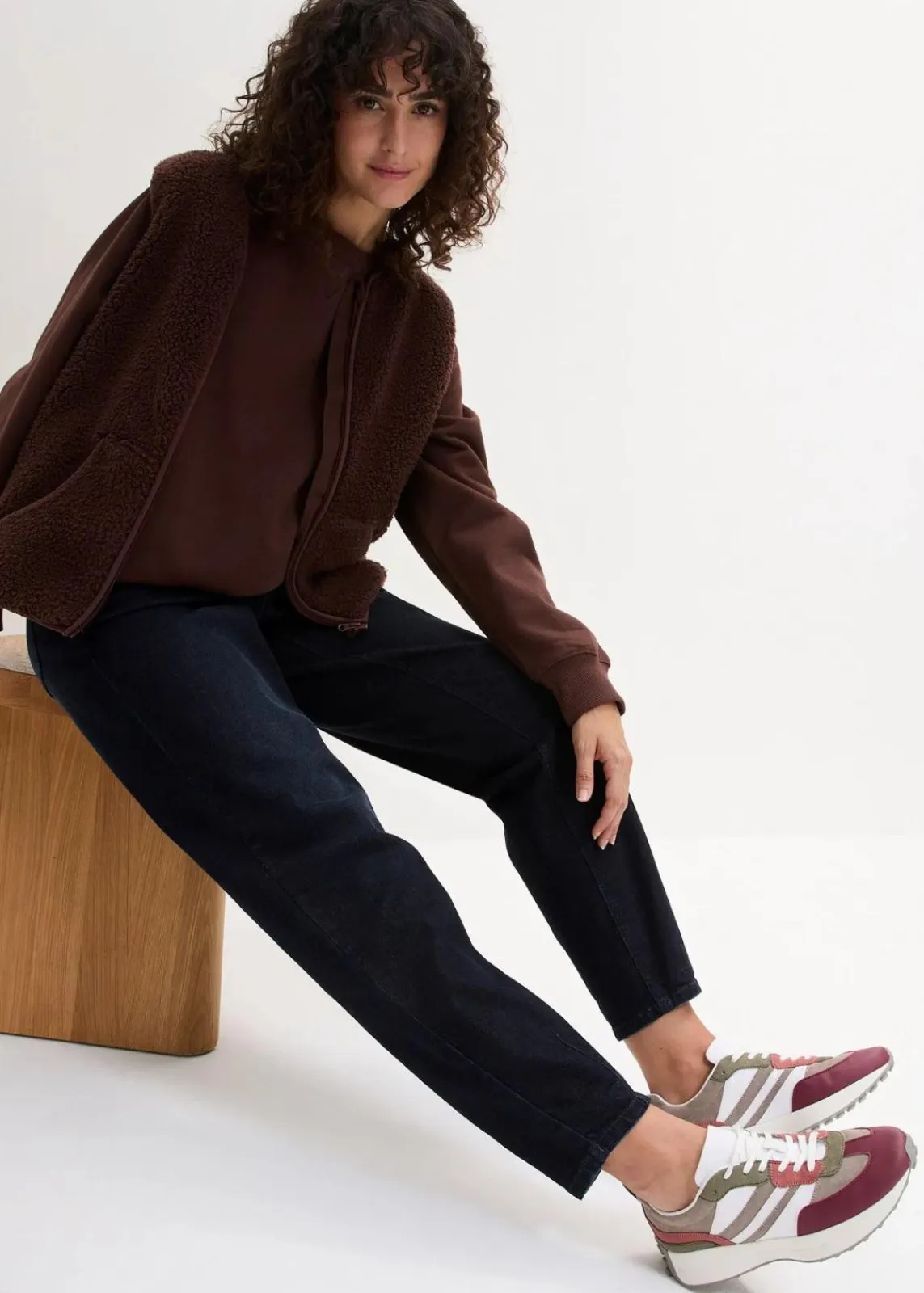 bonprix Bekleidung·Shirts & Tops|Jeans^Barrel-Jeans High Waist, Bequembund dunkelblau denim