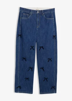 bonprix Bekleidung·Shirts & Tops|Jeans^Barrel-Jeans High Waist, Bequembund blau denim used